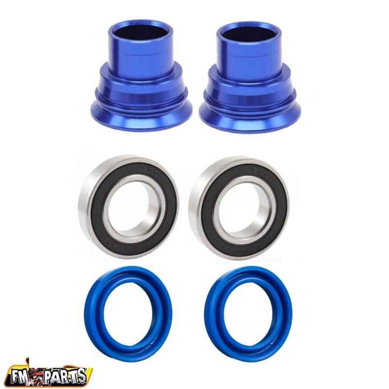 FM-PARTS ŁOŻYSKA KOŁA TYLNEGO Z USZCZELNIACZAMI I TULEJKAMI KTM / HUSQVARNA / GAS GAS '03-'23 (OŚKA 20MM) KOLOR NIEBIESKI (1)