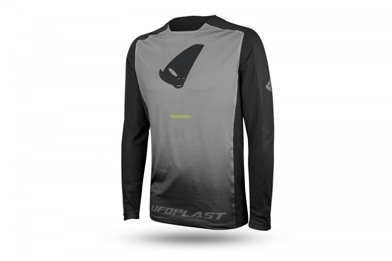 UFO KOSZULKA ROWEROWA MTB / E-BIKE TERRAIN LV1 JERSEY MADE IN ITALY (DŁUGI RĘKAW) KOLOR SZARY/CZARNY ROZMIAR L - KOLEKCJA 2024