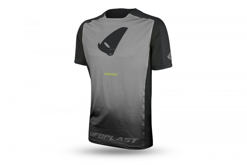 UFO KOSZULKA ROWEROWA MTB / E-BIKE TERRAIN SV1 JERSEY MADE IN ITALY (KRÓTKI RĘKAW) KOLOR SZARY/CZARNY ROZMIAR L - KOLEKCJA 2024