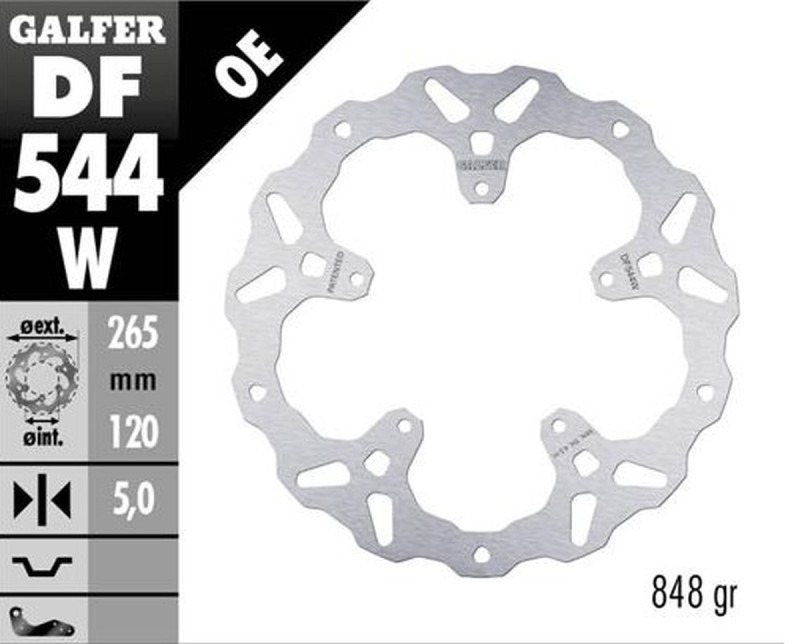 GALFER TARCZA HAMULCOWA TYŁ BMW S 1000XR '20-'22 (WAVE FIXED) (265X120X5MM) (1)