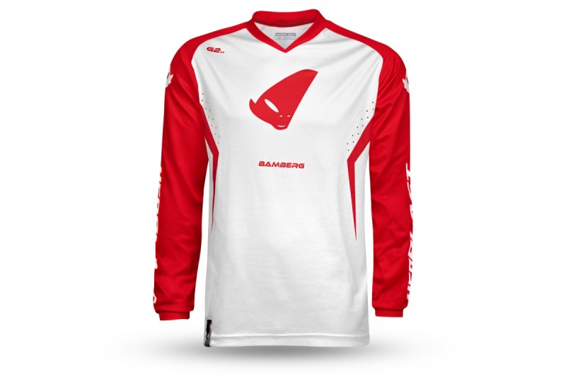 UFO KOSZULKA BAMBERG JERSEY CROSS KOLOR BIAŁY/CZERWONY ROZMIAR S - KOLEKCJA 2024