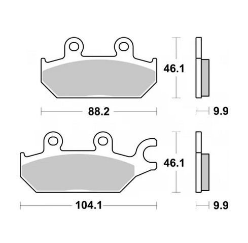SBS KLOCKI HAMULCOWE KH642 OFF-ROAD SINTER KOLOR ZŁOTY CAN-AM COMMANDER 800/100 '18-'20, YAMAHA YXC/YXM VIKING WOLVERINE, YXE 850 WOLVERINE '18-'20 LEWY PRZÓD (1)