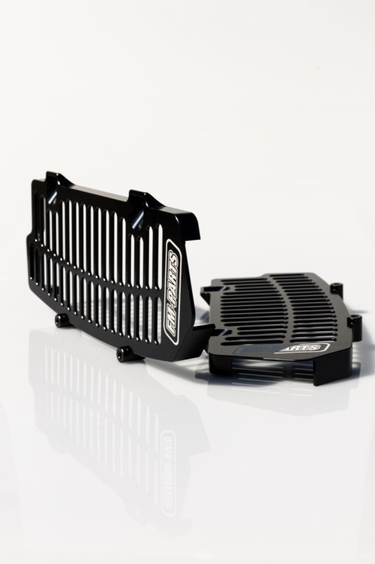 FM-PARTS OSŁONY CHŁODNICY (KRATKI) ALUMINIUM KTM/HUSQVARNA/GAS GAS '20-'25 TBI / TPI KOLOR CZARNY
