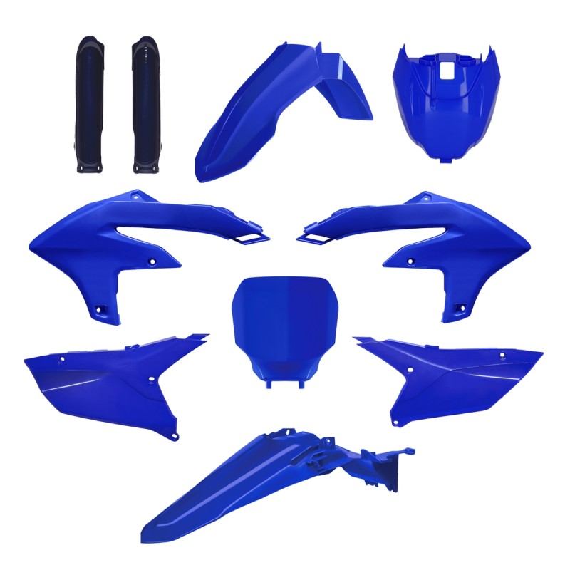 POLISPORT KOMPLET PLASTIKÓW (FULL KIT) YAMAHA YZ 250F '24-'25; YZ 450F '23-'25 W ZESTAWIE TABLICA PRZEDNIA (8680900001) I OSŁONY AMORTYZARORÓW (8352300005) KOLOR NIEBIESKI OEM