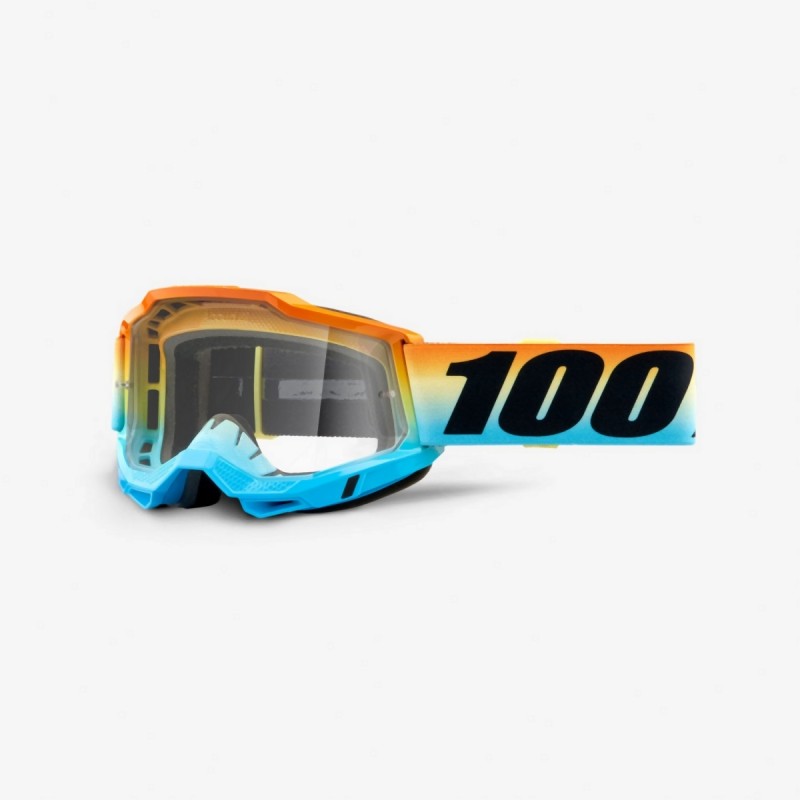 100 PROCENT GOGLE ACCURI 2 YOUTH JUNIOR SUNSET - CLEAR LENS - KOLOR NIEBIESKI/POMARAŃCZOWY/CZARNY SZYBKA PRZEŹROCZYSTA