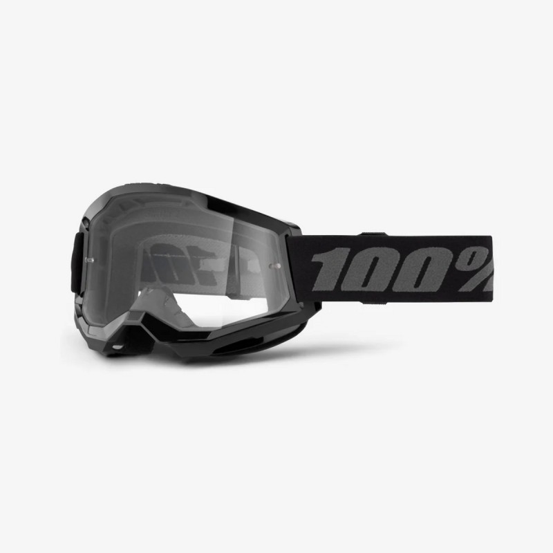 100 PROCENT GOGLE STRATA 2 BLACK - CLEAR LENS - KOLOR CZARNY/SZARY SZYBKA PRZEŹROCZYSTA
