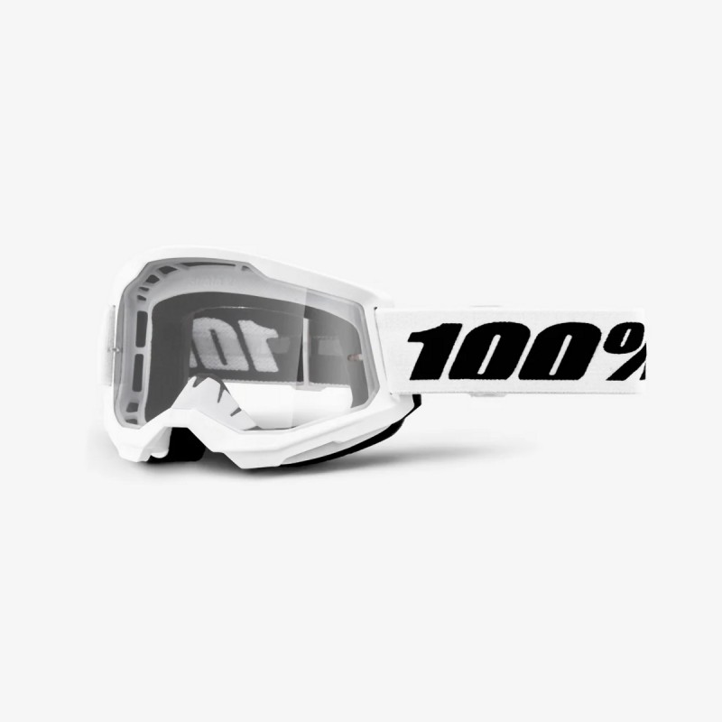 100 PROCENT GOGLE STRATA 2 WHITE - CLEAR LENS - KOLOR BIAŁY/CZARNY SZYBKA PRZEŹROCZYSTA