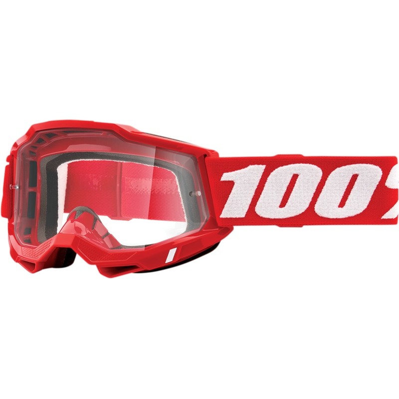 100 PROCENT GOGLE ACCURI 2 RED - CLEAR LENS - KOLOR CZERWONY/BIAŁY SZYBKA PRZEŹROCZYSTA