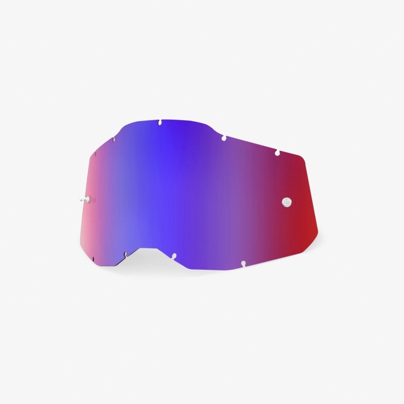 100 PROCENT RC2/AC2/ST2 REPLACEMENT LENS - MIRROR RED/BLUE - SZYBA/SZYBKA DO GOGLI POJEDYNCZA RACECRAFT 2/ ACCURI 2/ STRATA 2 KOLOR CZERWONE/NIEBIESKIE LUSTRO