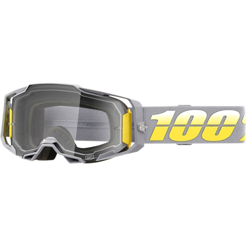 100 PROCENT GOGLE ARMEGA COMPLEX - CLEAR LENS - KOLOR SZARY/ŻÓŁTY SZYBKA PRZEŹROCZYSTA