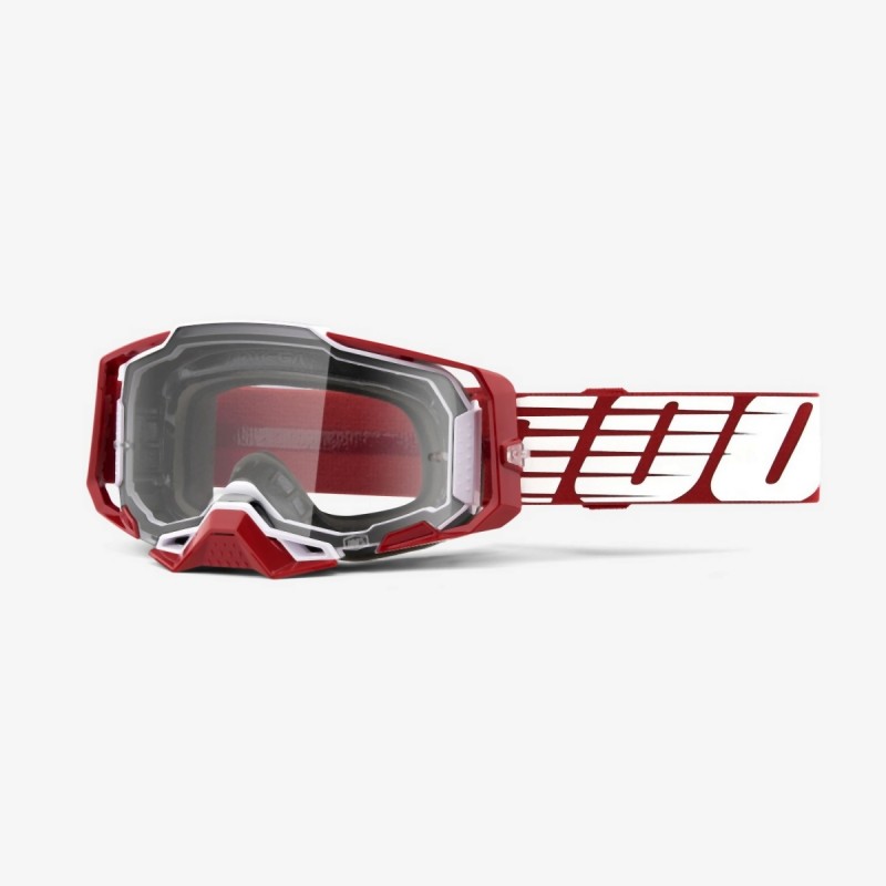 100 PROCENT GOGLE ARMEGA OVERSIZED DEEP RED - CLEAR LENS - KOLOR CZERWONY/BIAŁY/SZARY SZYBKA PRZEŹROCZYSTA