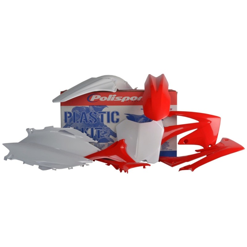 POLISPORT WYPRZEDAŻ KOMPLET PLASTIKÓW HONDA CRF 250R '10; CRF 450R '09-'10 KOLOR CZERWONO BIAŁY OEM