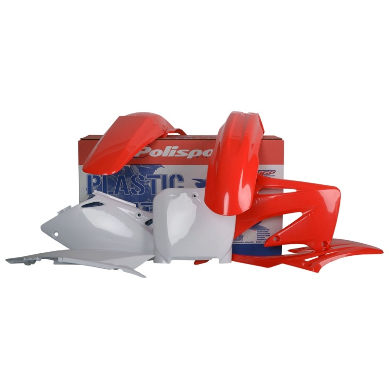 POLISPORT WYPRZEDAŻ KOMPLET PLASTIKÓW HONDA CRF 450R '02-'03 KOLOR CZERWONO BIAŁY OEM