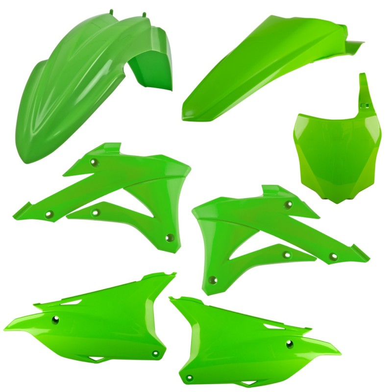 POLISPORT KOMPLET PLASTIKÓW KAWASAKI KX 85 '22-'24; KX 100 '22-'24; KX 112 '22-'24 W ZESTAWIE TABLICA PRZEDNIA (8662900001) KOLOR ZIELONY