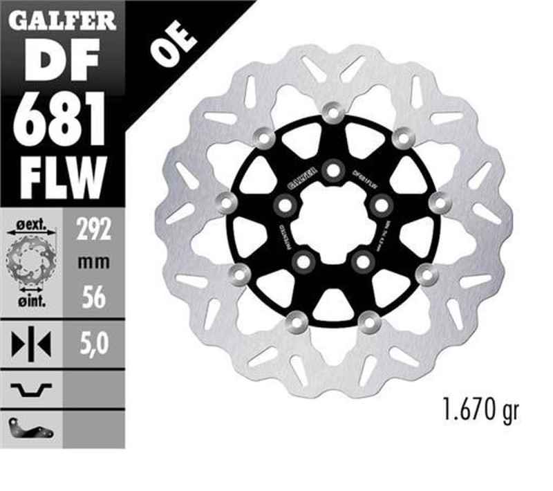 GALFER TARCZA HAMULCOWA PRZÓD HARLEY-DAVIDSON (292X56X5) PŁYWAJĄCA (PATRZ OPIS) (1)