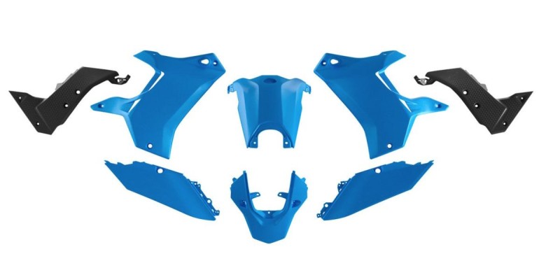 RACETECH (RTECH) KOMPLET PLASTIKÓW (BEZ PRZEDNIEGO BŁOTNIKA) T7 REVOLUTION YAMAHA TENERE 700 '19-'24 KOLOR JASNY NIEBIESKI/CZARNY