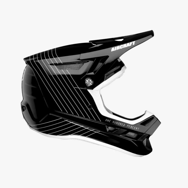 PROMOCJA 100 PROCENT MTB KASK ROWEROWY AIRCRAFT COMPOSITE KOLOR CZARNY/BIAŁY ROZMIAR S (55-56 CM) (1)