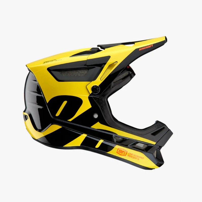 PROMOCJA 100 PROCENT MTB KASK ROWEROWY AIRCRAFT COMPOSITE LTD NEON YELLOW KOLOR CZARNY/ŻÓŁTY ROZMIAR L (59-60 CM) (1)