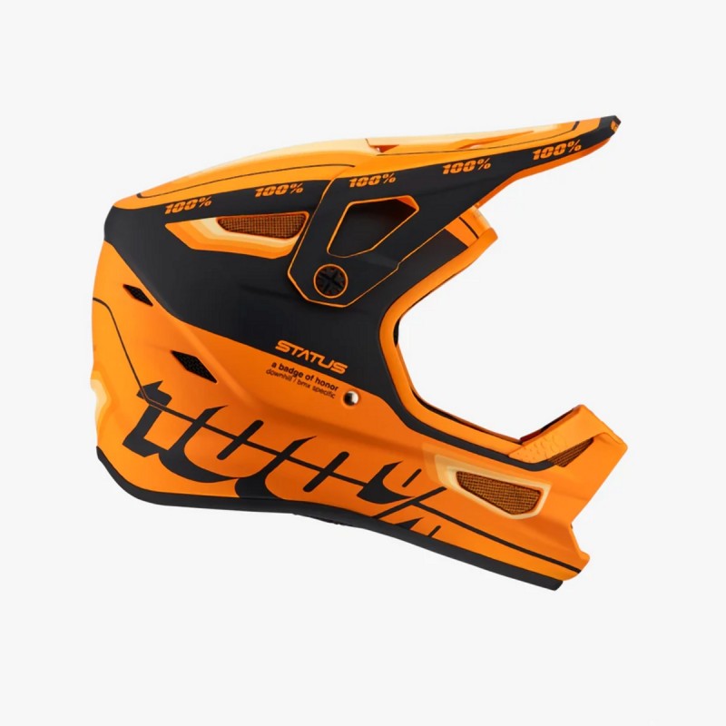 100 PROCENT WYPRZEDAŻ MTB KASK ROWEROWY STATUS TOPENGA ORANGE/BLACK KOLOR POMARAŃCZOWY/CZARNY ROZMIAR L (59-60CM) (1)