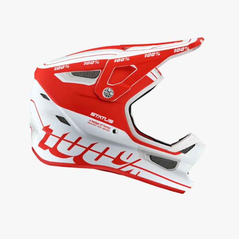 100 PROCENT WYPRZEDAŻ MTB KASK ROWEROWY STATUS TOPENGA RED/WHITE KOLOR BIAŁY/CZERWONY ROZMIAR L (59-60CM) (1)