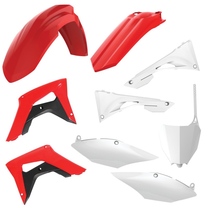 POLISPORT WYPRZEDAŻ KOMPLET PLASTIKÓW HONDA CRF 250RX '19-'21; CRF 459RX '17-'21 W ZESTAWIE TABLICA PRZEDNIA (8667200002) KOLOR CZERWONY BIAŁY