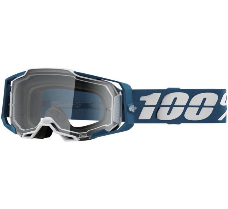 100 PROCENT GOGLE ARMEGA ALBAR - CLEAR LENS - KOLOR NIEBIESKI/SREBRNY SZYBKA PRZEŹROCZYSTA (1)