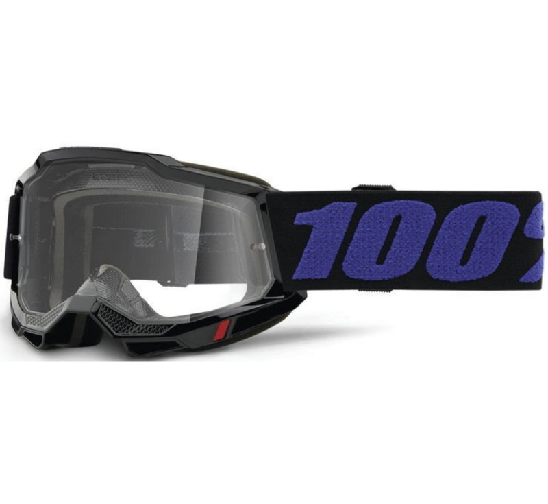 100 PROCENT GOGLE ACCURI 2 YOUTH JUNIOR MOORE - CLEAR LENS - KOLOR CZARNY/NIEBIESKI SZYBKA PRZEŹROCZYSTA