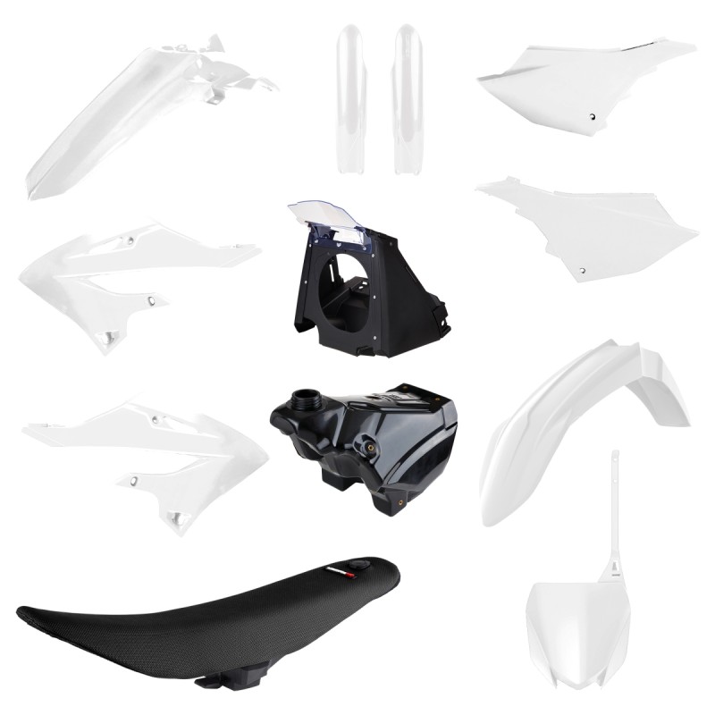 POLISPORT KOMPLET PLASTIKÓW YAMAHA YZ 125/250 '02-'21 (RESTYLING NA MODEL 2022) (ZAWIERA ZBIORNIK PALIWA; SIEDZENIE KOMPLETNE; AIRBOX; PRZEDNI I TYLNY BŁOTNIK; OSŁONY CHŁODNICY; PANELE BOCZNE) KOLOR BIAŁY