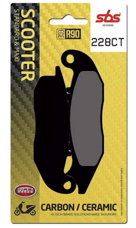 SBS KLOCKI HAMULCOWE KH465 CARBON TECH AJP PR3/PR4/PR5 '13-,DERBI TERRA/CITY CROSS 125 '08-'16, HONDA CRF 250L/M/R '13-, PIAGGIO LIBERTY/MEDLEY 125/150 '16-, RIJEJU 125 MARATHON PRO '11-, GAS GAS EC 250/300 '12-'16 PRZÓD (1)