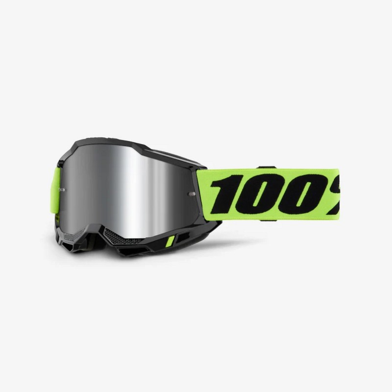 100 PROCENT GOGLE ACCURI 2 NEON YELLOW - MIRROR SILVER LENS KOLOR ŻÓŁTY FLUO/CZARNY SZYBA SREBRNE LUSTRO