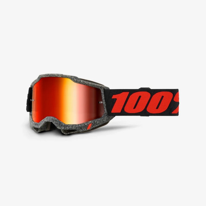 100 PROCENT GOGLE ACCURI 2 HUARAKI - MIRROR RED LENS - KOLOR SZARY/CZARNY/CZERWONY SZYBKA CZERWONE LUSTRO