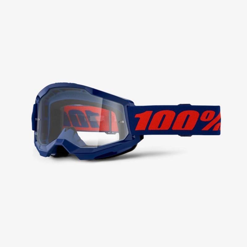 100 PROCENT GOGLE STRATA 2 NAVY - CLEAR LENS - KOLOR GRANATOWY/CZERWONY SZYBKA PRZEŹROCZYSTA (1)