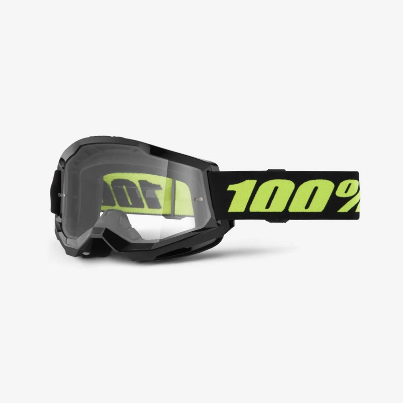 100 PROCENT GOGLE STRATA 2 SOLAR ECLIPSE - CLEAR LENS - KOLOR CZARNY/ŻÓŁTY FLUO SZYBKA PRZEŹROCZYSTA