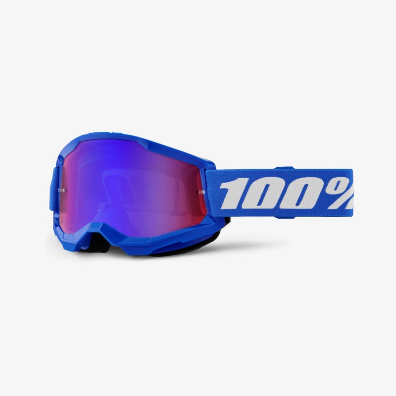 100 PROCENT GOGLE STRATA 2 BLUE - MIRROR RED/BLUE LENS - KOLOR NIEBIESKI/BIAŁY SZYBKA CZERWONO/NIEBIESKIE LUSTRO