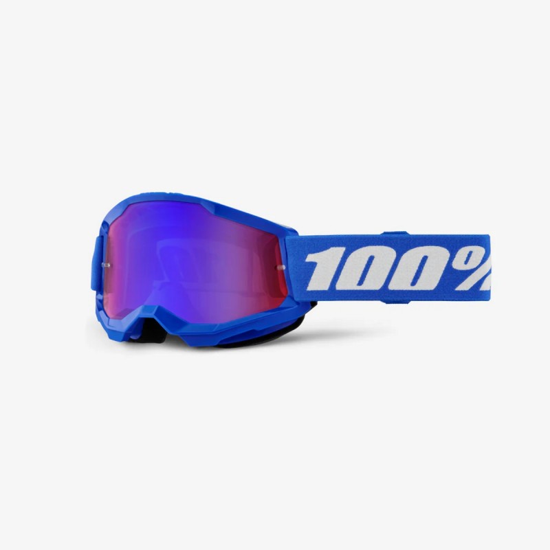 100 PROCENT GOGLE STRATA 2 YOUTH JUNIOR BLUE - MIRROR RED/BLUE LENS - KOLOR NIEBIESKI/BIAŁY SZYBKA CZERWONE/NIEBIESKIE LUSTRO (1)