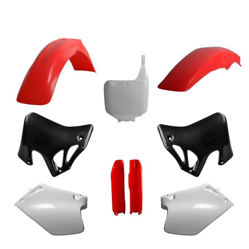 POLISPORT KOMPLET PLASTIKÓW (FULL KIT) HONDA CR 125 '95-'97; CR 250 '95-'96 W ZESTAWIE TABLICA PRZEDNIA (8673000002) I OSŁONY AMORTYZARORÓW (8394000003) KOLOR OEM
