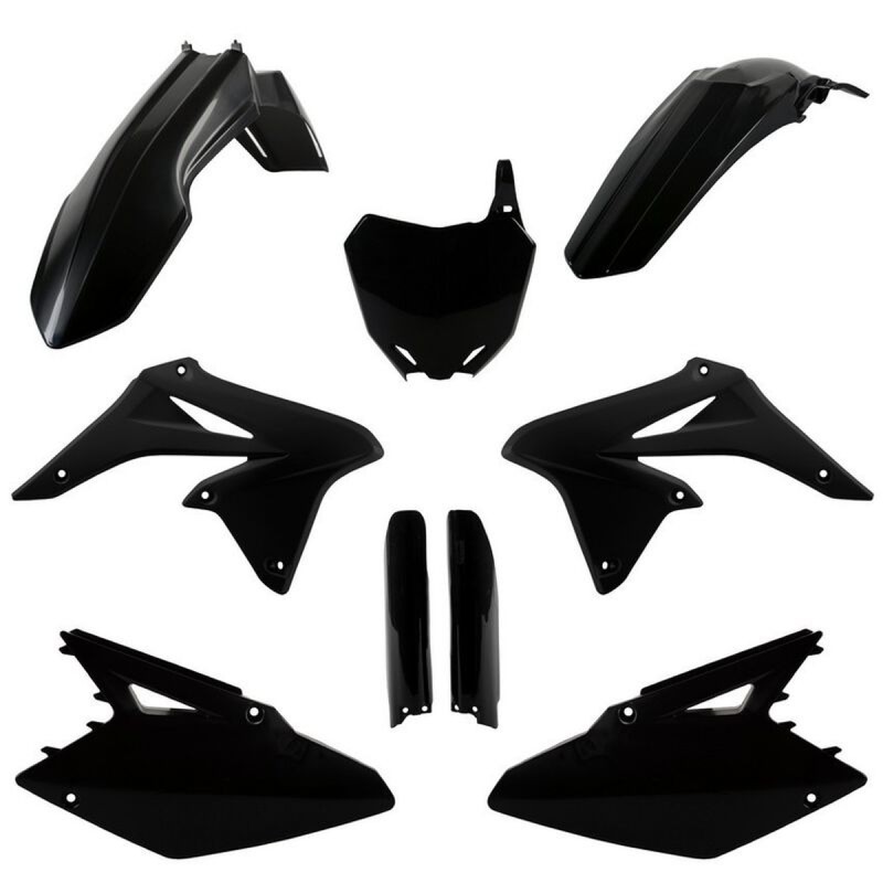 POLISPORT KOMPLET PLASTIKÓW (FULL KIT) SUZUKI RMZ 250 '10-'18 W ZESTAWIE TABLICA PRZEDNIA (8659300003) I OSŁONY AMORTYZARORÓW (8398300002) KOLOR CZARNY