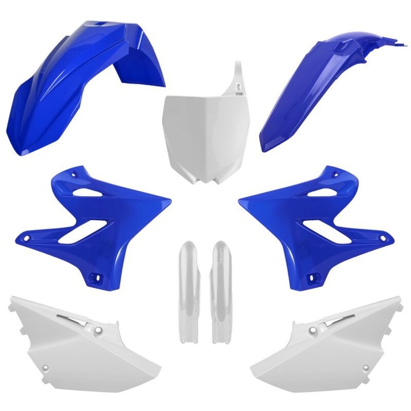 POLISPORT KOMPLET PLASTIKÓW (FULL KIT) YAMAHA YZ 125/250 '15-'20 W ZESTAWIE TABLICA PRZEDNIA (8678400001) I OSŁONY AMORTYZARORÓW (8352000001) KOLOR NIEBIESKI BIAŁY OEM