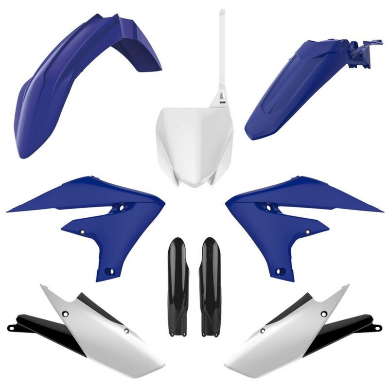 POLISPORT KOMPLET PLASTIKÓW (FULL KIT) YAMAHA YZ 250F '19-'23; YZ 450F '18-'22 W ZESTAWIE TABLICA PRZEDNIA (8666000008) I OSŁONY AMORTYZARORÓW (8352000002) KOLOR NIEBIESI BIAŁY OEM