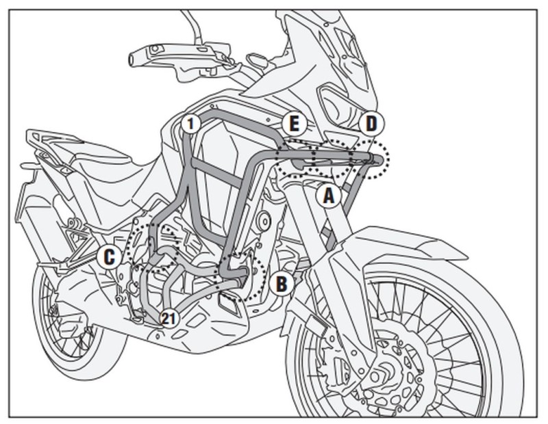 KAPPA GMOLE OSŁONY SILNIKA GÓRNE HONDA CRF 1100 L AFRICA TWIN ADVENTURE SPORTS '24-,