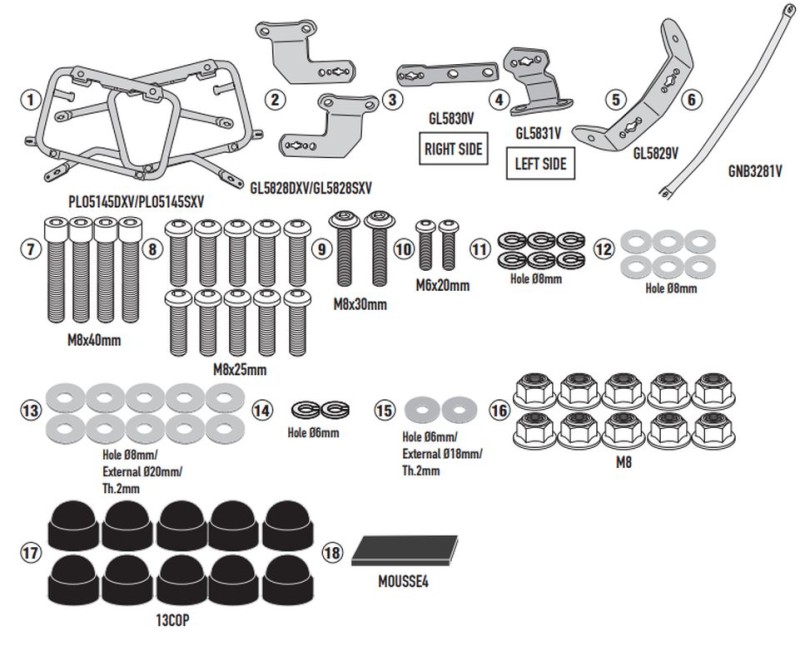 KAPPA STELAŻ KUFRÓW BOCZNYCH MONOKEY CAM SIDE BMW F 900 GS '24-, POD KUFRY KFR K'FORCE ALU
