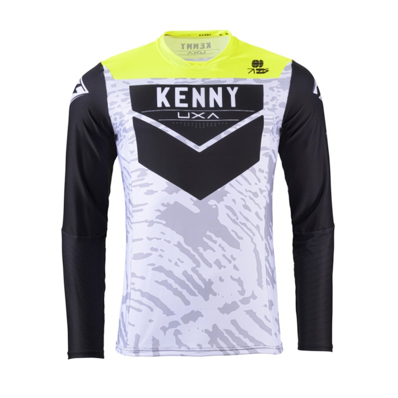 KENNY RACING WYPRZEDAŻ KOSZULKA CROSS/ENDURO MODEL PERFORMANCE STONE WHITE KOLOR SZARY/CZARNY/ŻÓŁTY ROZMIAR M