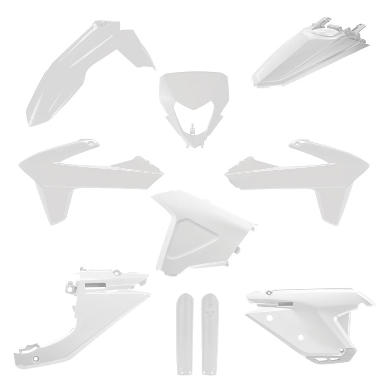 POLISPORT KOMPLET PLASTIKÓW (FULL KIT) SHERCO SE / SEF '25 W ZESTAWIE OSŁONA LAMPY (8681100002) I OSŁONY AMORTYZATORÓW (8398600002) KOLOR BIAŁY