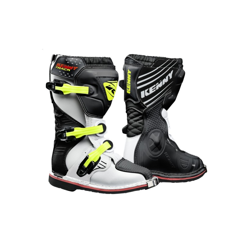 KENNY RACING BUTY CROSS/ENDURO MODEL TRACK KID/JUNIOR WHITE/BLACK/NEON YELLOW KOLOR CZARNY/BIAŁY/ŻÓŁTY FLUO ROZMIAR 36 (1)