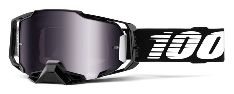 100 PROCENT GOGLE ARMEGA BLACK - MIRROR SILVER LENS - KOLOR CZARNY SZYBKA SREBRNE LUSTRO