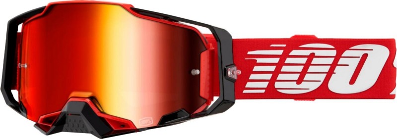 100 PROCENT GOGLE ARMEGA RED - MIRROR RED LENS - KOLOR CZERWONY/CZARNY/BIAŁY SZYBA CZERWONE LUSTRO