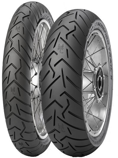 PIRELLI KOMPLET OPON (2526300/24) 120/70ZR17 SCORPION TRAIL II (58W) TL M/C PRZÓD DOT 2024 + (2527200/23) 160/60ZR17 SCORPION TRAIL II (69W) TL M/C TYŁ DOT 2023 + RĘKAWICZKI UFO SKILL RADIAL ROZMIAR L
