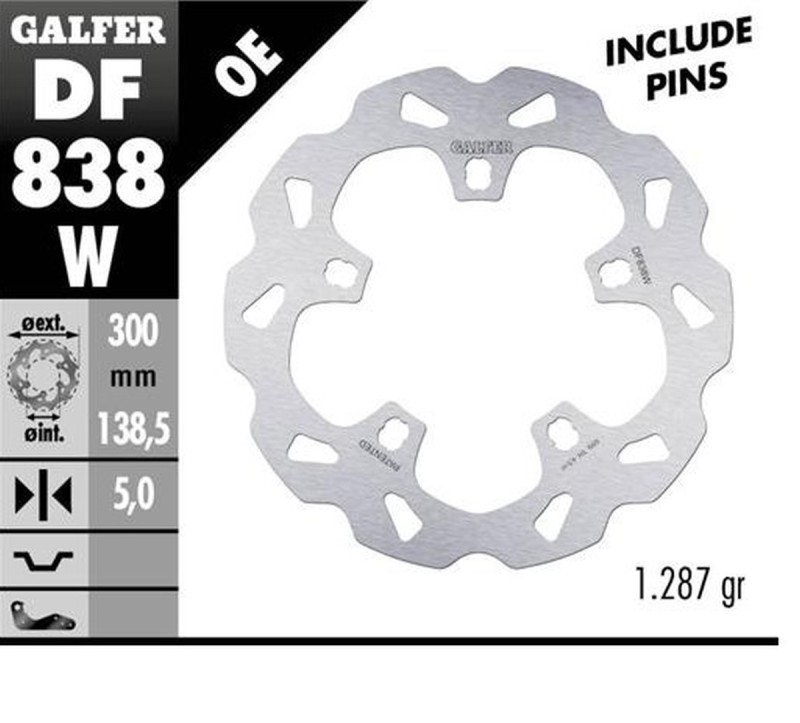 GALFER TARCZA HAMULCOWA PRZÓD HARLEY-DAVIDSON (300X138X5) (1)