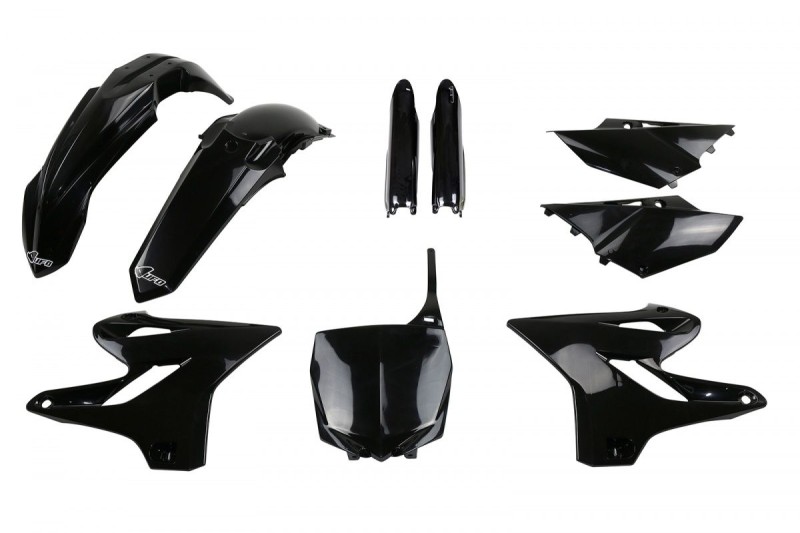UFO KOMPLET PLASTIKÓW (FULL KIT) Z OSŁONAMI TELESKOPÓW (AMORTYZATORÓW) YAMAHA YZ 125 '15-'21, YZ 250 '15-'21 KOLOR CZARNY (YA319E001)