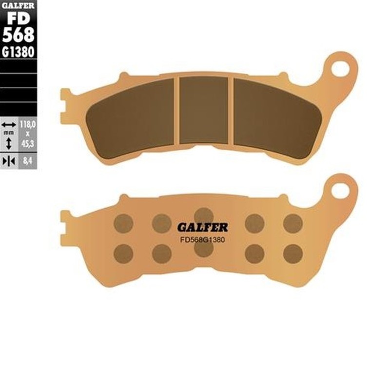 GALFER KLOCKI HAMULCOWE KH388 SPIEK METALICZNY (ZŁOTE) SCOOTER HONDA FES S-WINGS 125/150 '07-'11 (1)